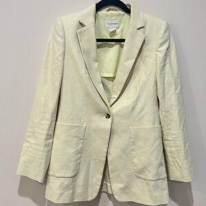 Club Monaco Women's light yellow buttercream linen Blazer